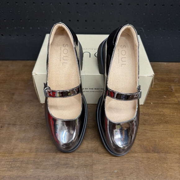 New W Box! Women's SOUL Naturalizer Olivet Mary Jane Silver Pewter Loafer Size 9 - Picture 3 of 5
